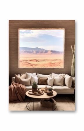 Bohemian Desert Vibes: Expansive Panoramic Landscape Print of a Valley Desert with Breathtaking Views