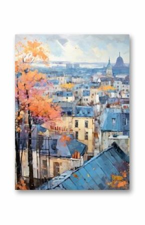 Romantic Paris Street Art: Mountain Landscape, Rooftop Vistas of Scenic Paris