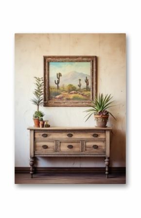 Bohemian Desert Vistas: Vintage Rustic Wall Decor with Desert Scenes