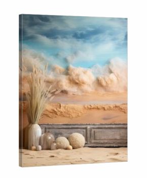 Bohemian Desert Vistas: Ocean Wall Decor - Desert Sands Guiding to Boho Oceans