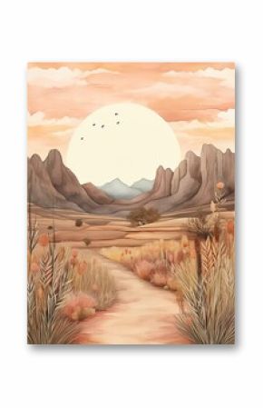 Bohemian Desert Vistas - Elevated Terrains with Boho Charm Digital Art Print