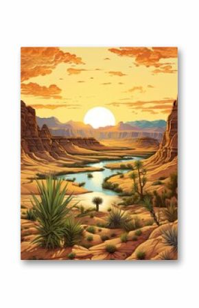 Bohemian Desert Vistas: Captivating Art Print of Famous Deserts with a Bohemian Twist