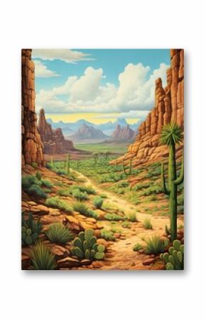 Bohemian Desert Vistas National Park Art Print: Exploring Famous Deserts with a Bohemian Twist
