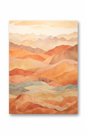 Desert Hues: Bohemian Earth Tones Art Prints in Warm Desert Palette