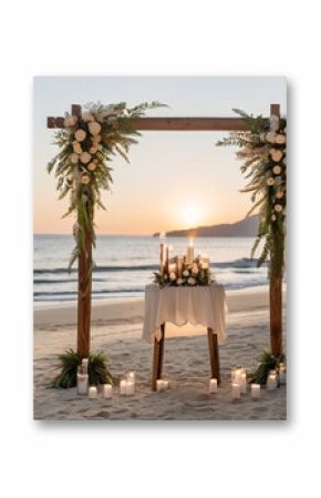 Elegant, boho-chic beach wedding arch 