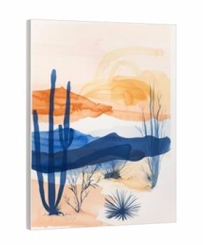 Desert Sunset Landscape for Boho Chic Decor Generative AI