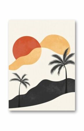 Bohemian Minimalist Vector Landscapes Background