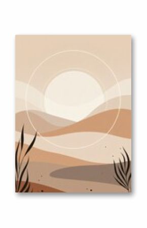 Beige aesthetic desert landscape wallpaper background for phone and desktop wallpaper design