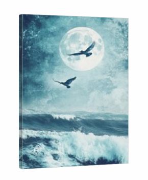 Whimsical Boho Avian Duo: Pastel Sky and Terra Blend in Artistic Wall Decor
