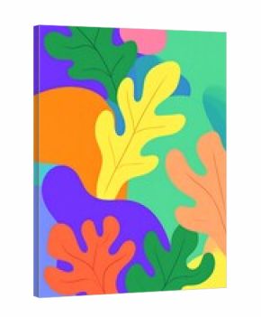 Vibrant Colorful Abstract Plant Design.