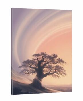 Ethereal mountain-inspired wall art with flowing gradient skies and soft pastel tones, ideal for minimalist interiors, gallery walls, and statement art pieces.