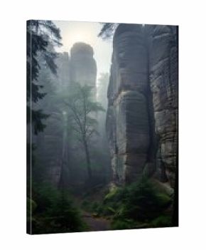 Mystical Rock Formations in Bohemian Switzerland National Park.