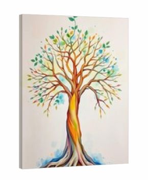 Dreamy watercolor Tree of Life, showcasing nature's interconnectedness and spiritual essence for unique boho home decor,  natural beauty,  wall print