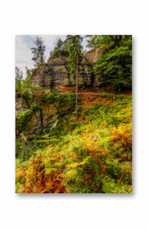 hiking in Jetrichovice steny (Vilemina's wall, behind Rudolf's kamen, Maria's viewpoint) It offers a beautiful view of Jetrichovice in Bohemian Switzerland