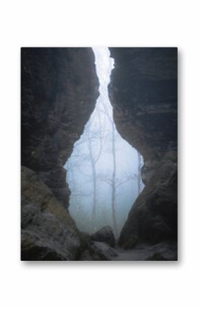 Tisá Walls with fog, national park, czech republic, bohemian