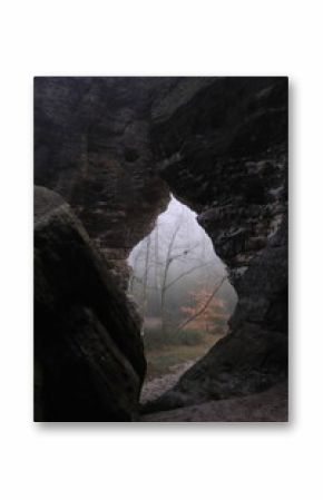 Tisá Walls with fog, national park, czech republic, bohemian