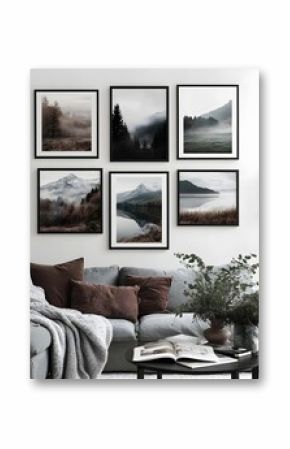 Mountain Lake Landscape Wall Art Set