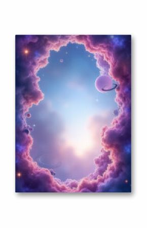tarot card back nebular clouds design