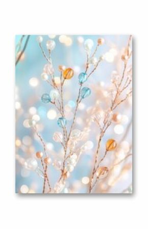 Intricate beaded hairpin design showcasing vibrant colors and detailed craftsmanship against a soft backdrop