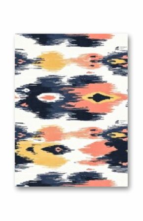 Vertical Motif ethnic handmade beautiful Ikat art. Ikat ethnic tribal, boho colors seamless wallpaper.