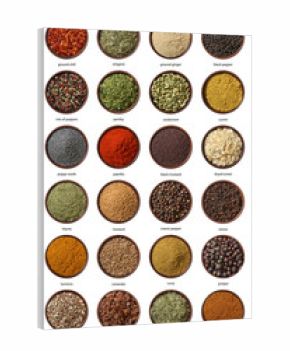 Different spices isolated on white background. Large Image