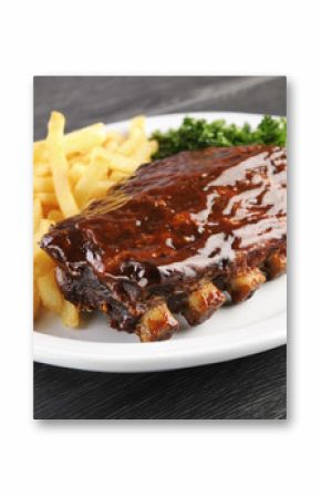 Grilled juicy barbecue pork ribs