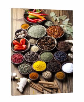 Spice Still Life, wooden bowl