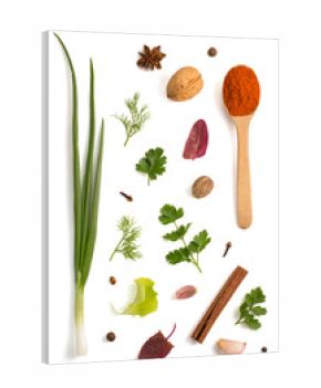 herbs and spices isolated on white