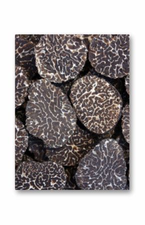 sliced black truffes