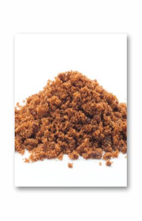 heap of brown sugar isolated on white background