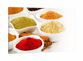 Assortment of powder spices