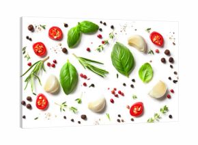 various herbs and spices