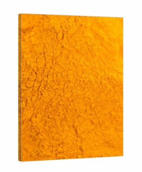 View from the top of dried turmeric. Macro background.
