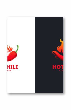 Czerwone logo Hot Chili na białym i czarnym tle XL