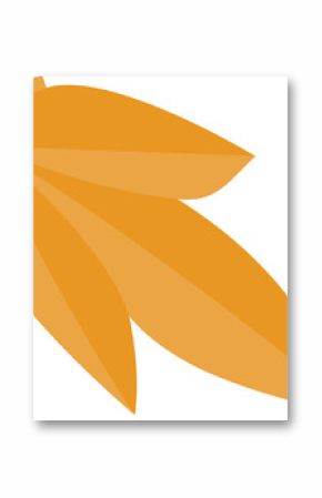 Leaf-like shapes are radiating outward in orange gradient in flat design on transparent background