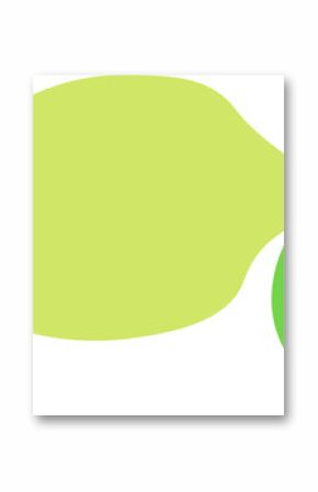 Flat design is featuring oval label with leaf and yellow stem on transparent background, copy space