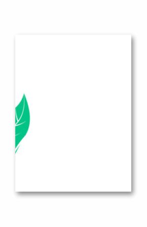 Stylized green leaf design is framing Buon Ferragosto hand-lettered text on transparent background