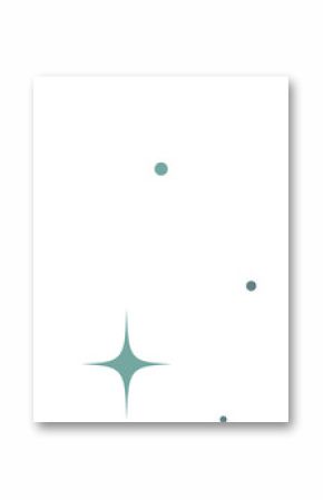 Mint starburst shapes, circular dots are forming angled design in flat style on transparent canvas
