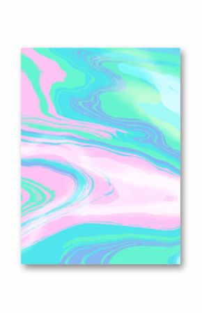 Showing flat design marble swirl flowing in pastel mint, pink, lavender over transparent background