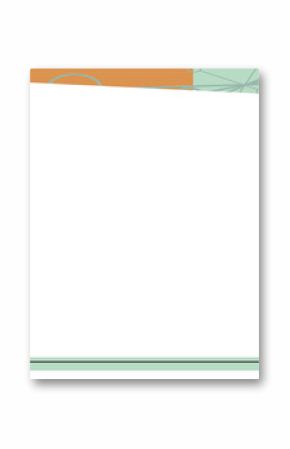 Flat design sign is tilting and showing teal orange-mint stripes and sparks on transparent backdrop