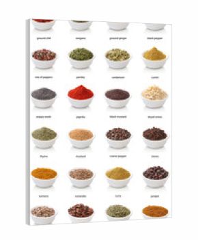 Different spices isolated on white background. Large Image