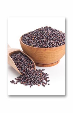black mustard seeds isolated on white