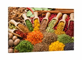composition with different spices and herbs