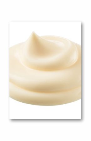 Handful of mayonnaise. Swirl on white background. Clipping path.