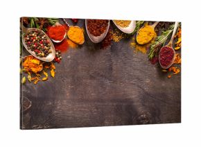 Set of various aromatic colorful spices