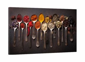 Various spices spoons