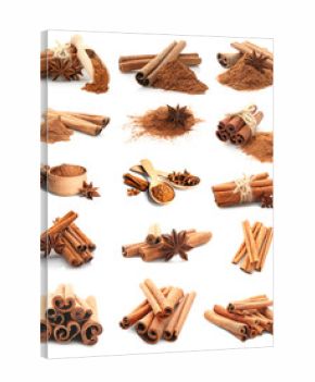 Cinnamon on white background