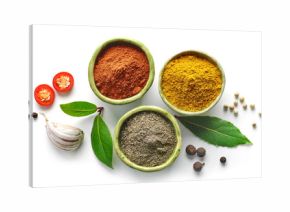 Various spices isolated on white background