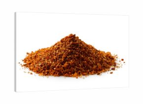 A pile of a red bbq spice mix ioslated on white.