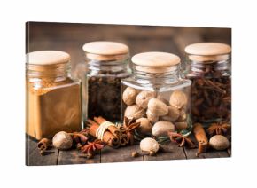 Aromatic spices in the jar 